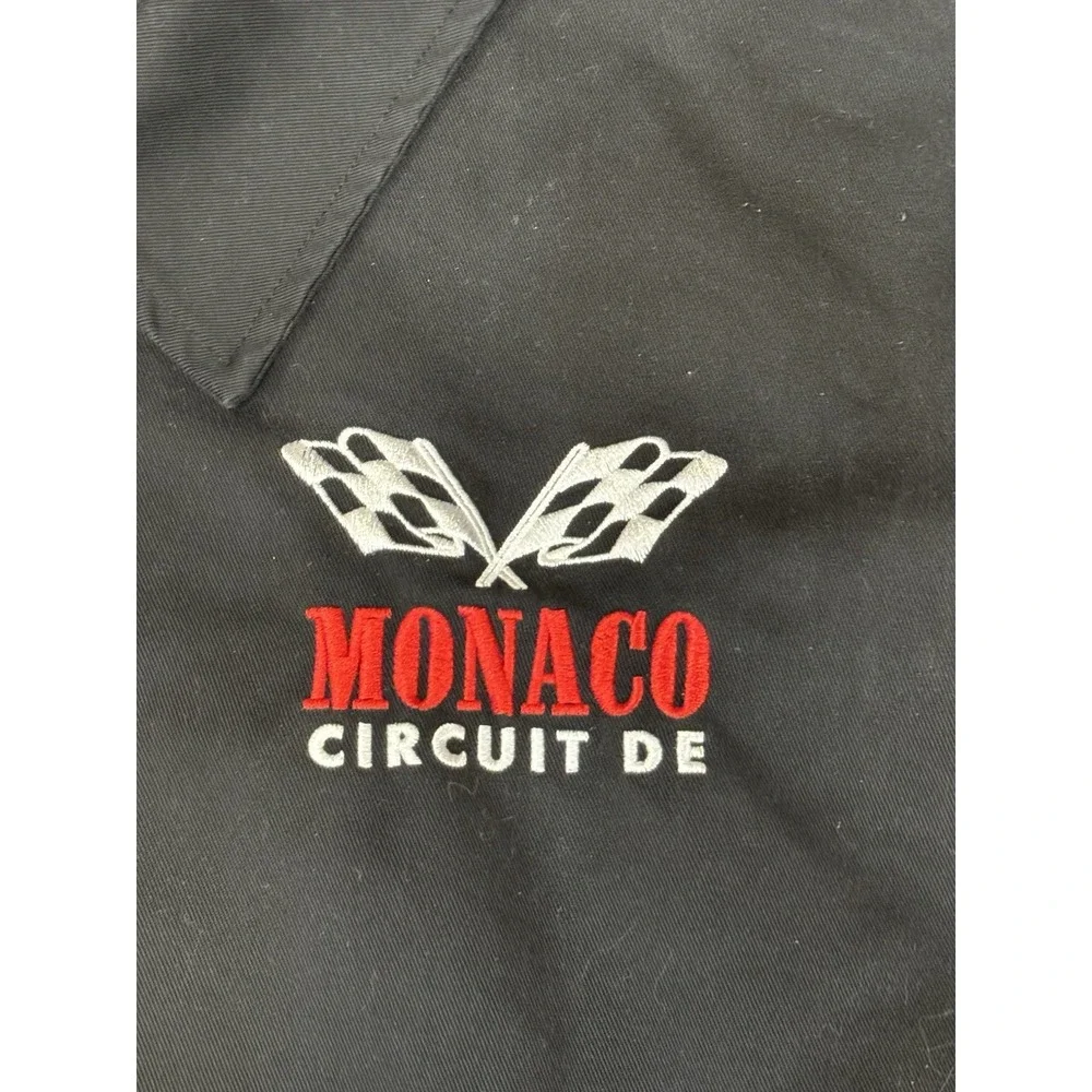 BrandMakers Jacket Mens 2XL Black Monaco Circuit De Racing‎ Car Windbreaker Zip
